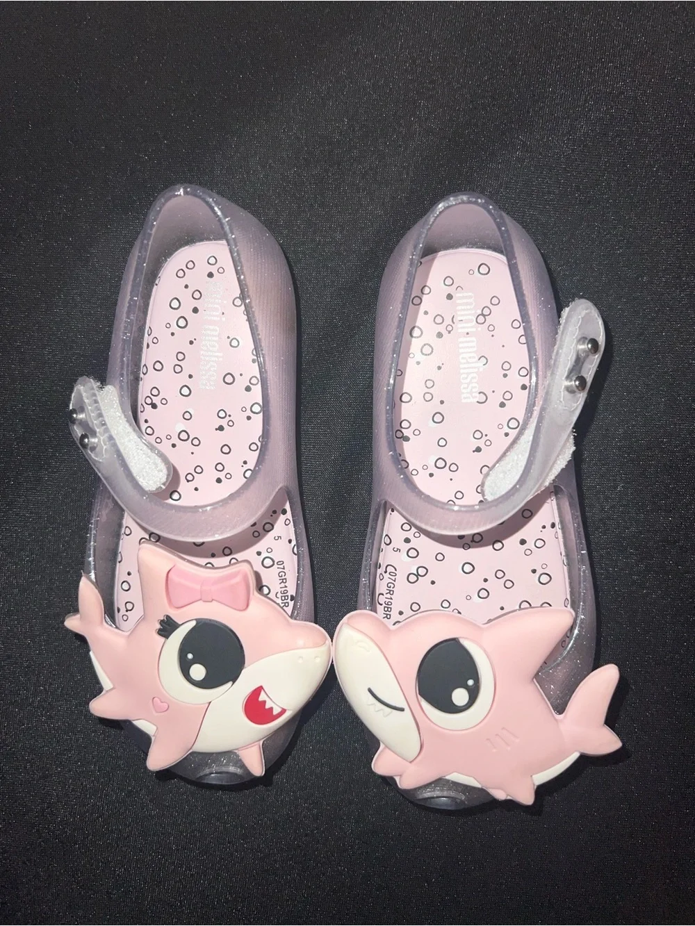 Mini Melissa Ultragirl Baby Shark Clear Glitter Pink Jelly Shoes Toddler Size 10